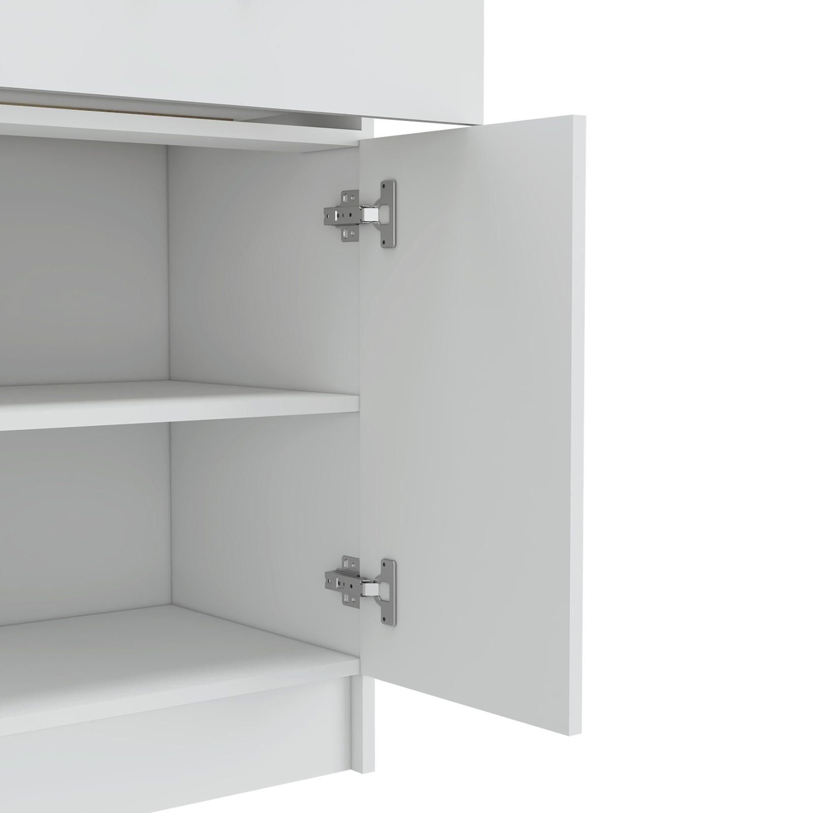 Oxford Pantry Cabinet, One Drawer, One Double Door Cabinet With Two Shelves