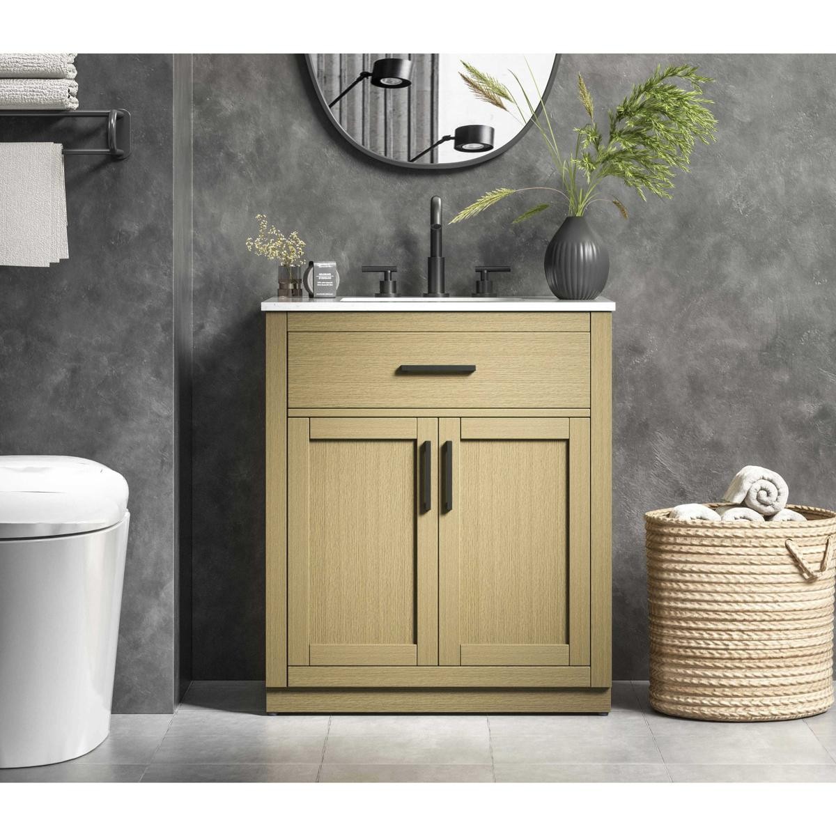 Elegant Lighting VF29730MHB Alden Vanity Honey Brown