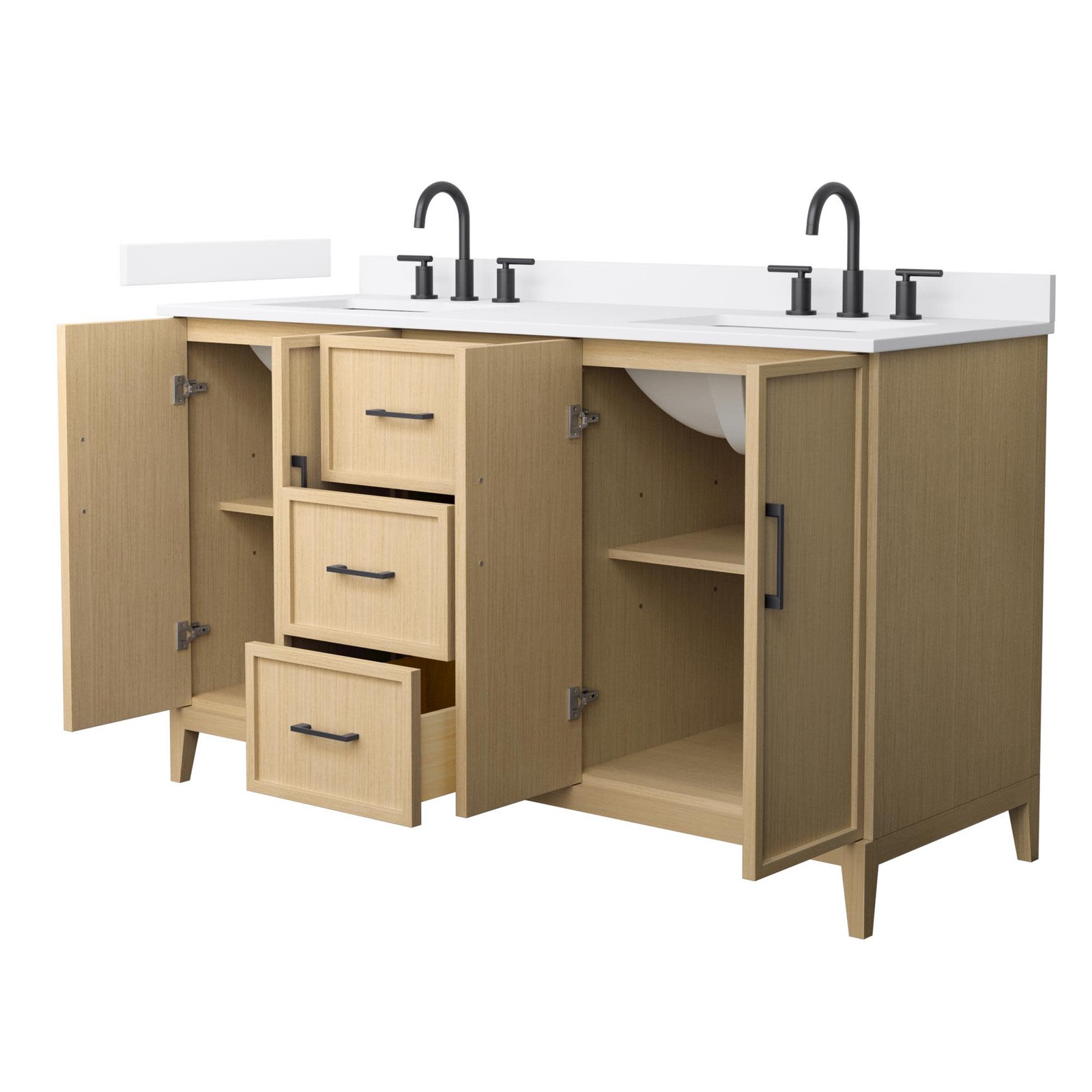Wyndham Collection WCH717160D-VCA3-US3MXX Elan 60″ – White Oak / White Cultured