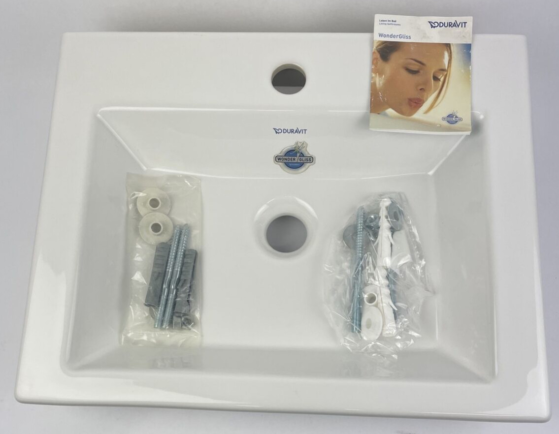Duravit 079050 00 001 White Wall-Mount Sink Wash Basin 19.5″ w/ Wonder Gliss