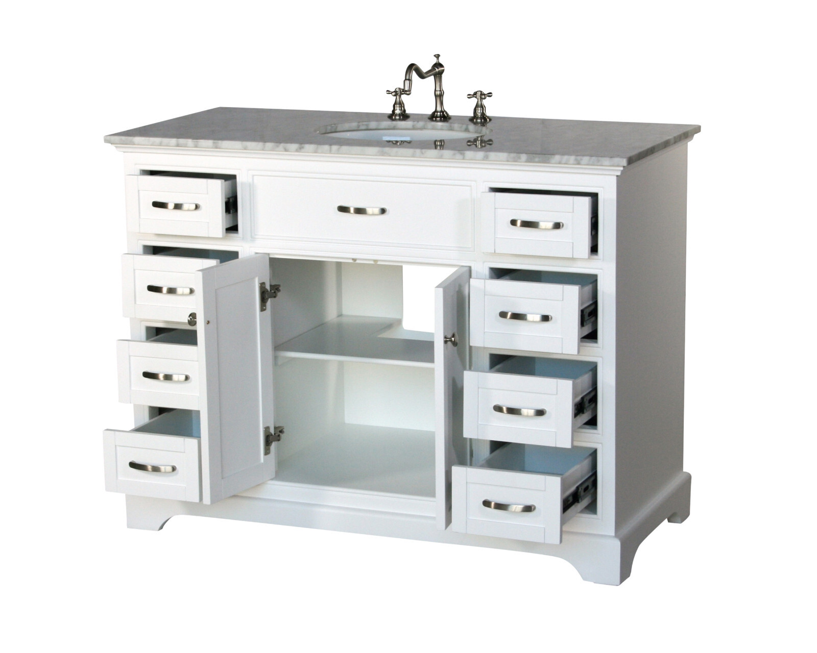 56-Inch Contemporary Style Single Sink Bathroom Vanity Model 2422-56 WK