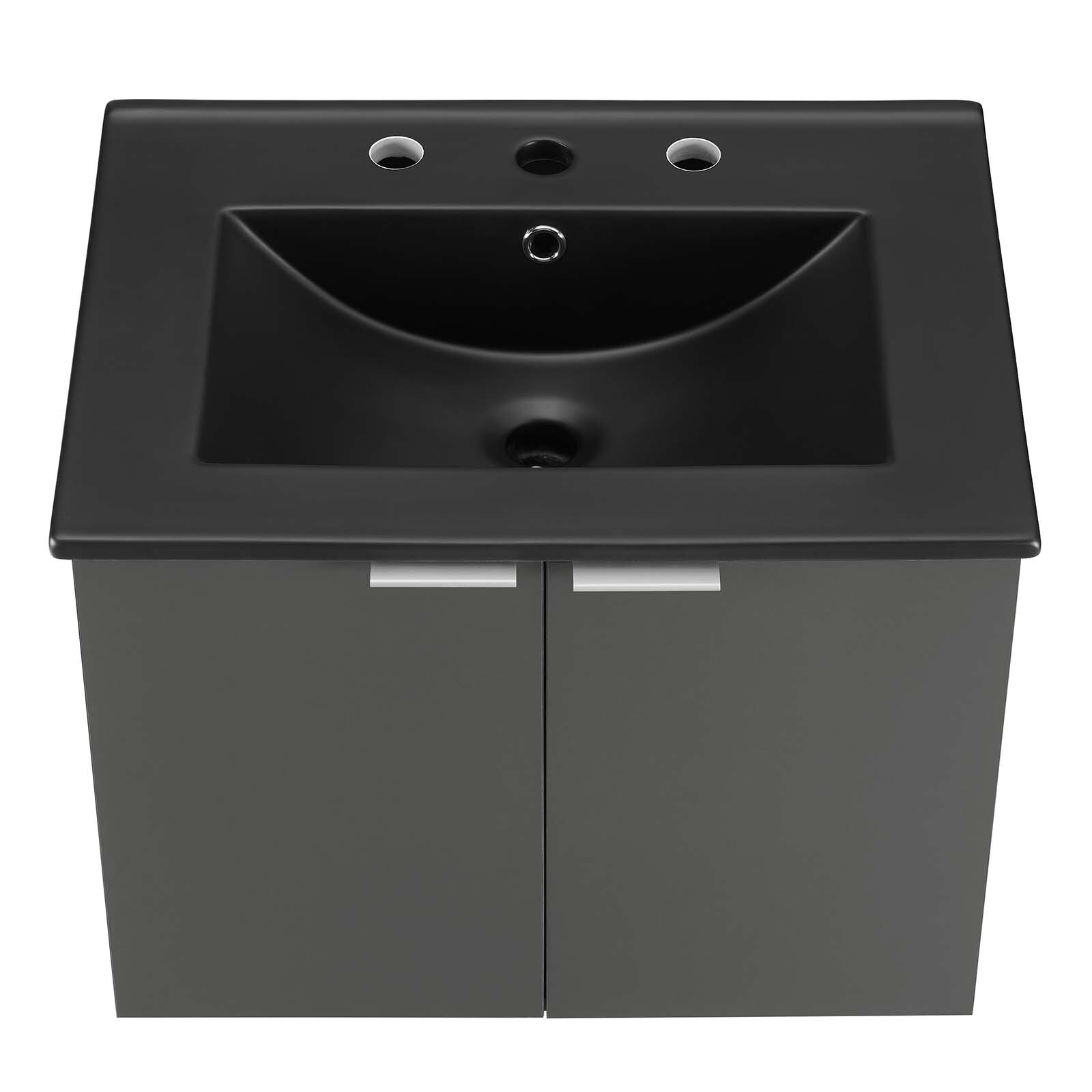 Modway Maybelle 24″ Wall-Mount Bathroom Vanity In Gray Black