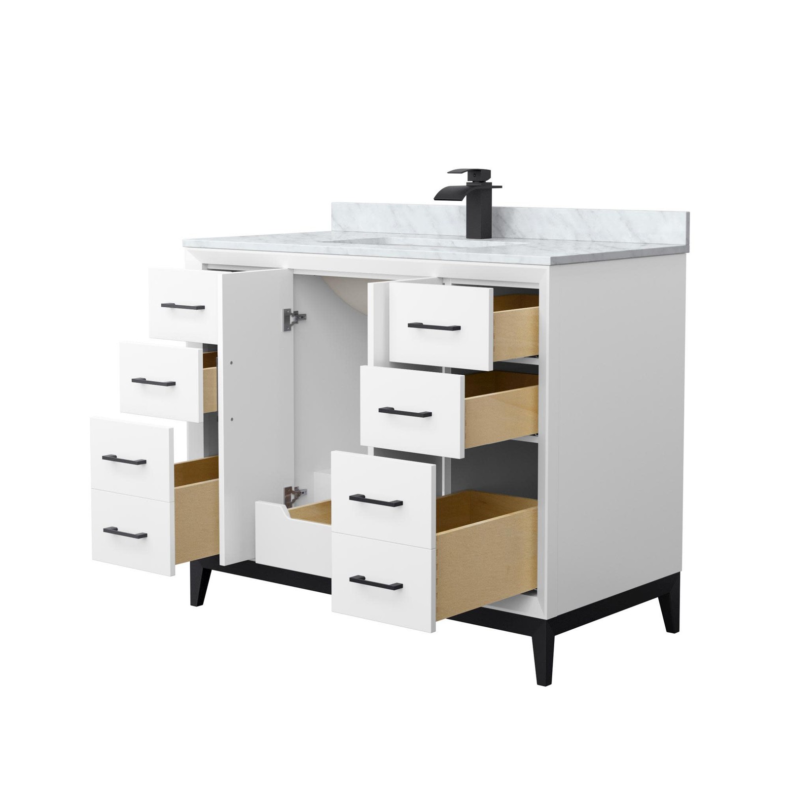 Wyndham Collection WCH818142S-CMUNS-MXX Amici 42″ – White / Satin Bronze