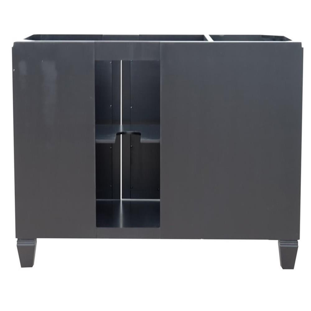Trento Solid Wood Vanity with Right Round Sink in Blue/Black Galaxy