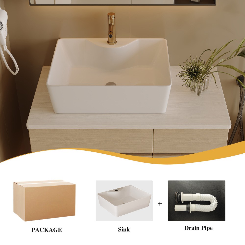 31.5″ Wall Mounted Bathroom Vanity w/Sink, Drawer, Floating Vanity Door Cabinet