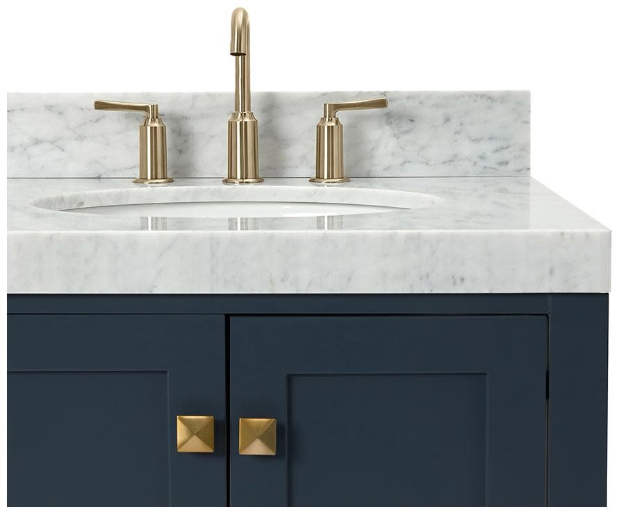 Ariel A036SRCW5OVO Cambridge 36″ – Midnight Blue / Italian Carrara Marble Top /