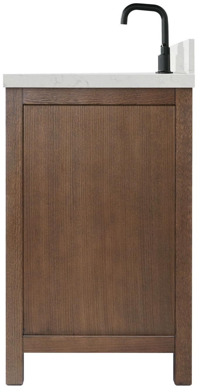 Ariel A036SLCQOVO Cambridge 36″ – Brown Oak / Carrara White Quartz / Satin Brass