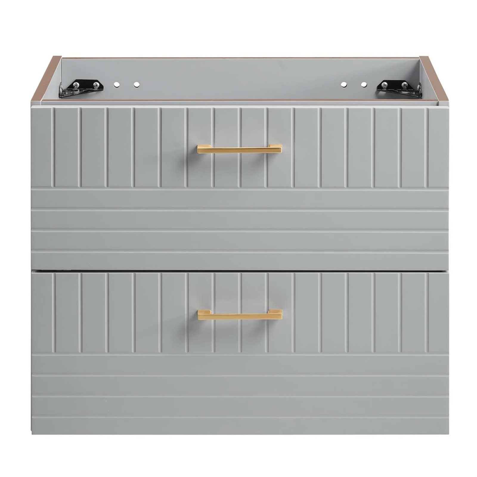 Modway Daybreak 23.5″ Particleboard MDF Wood Wall-Mount Bathroom Vanity in Gray