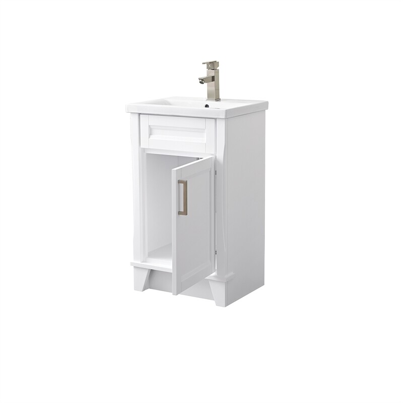 20 in. Single Sink Vanity in White Finish with White Ceramic Sink Top