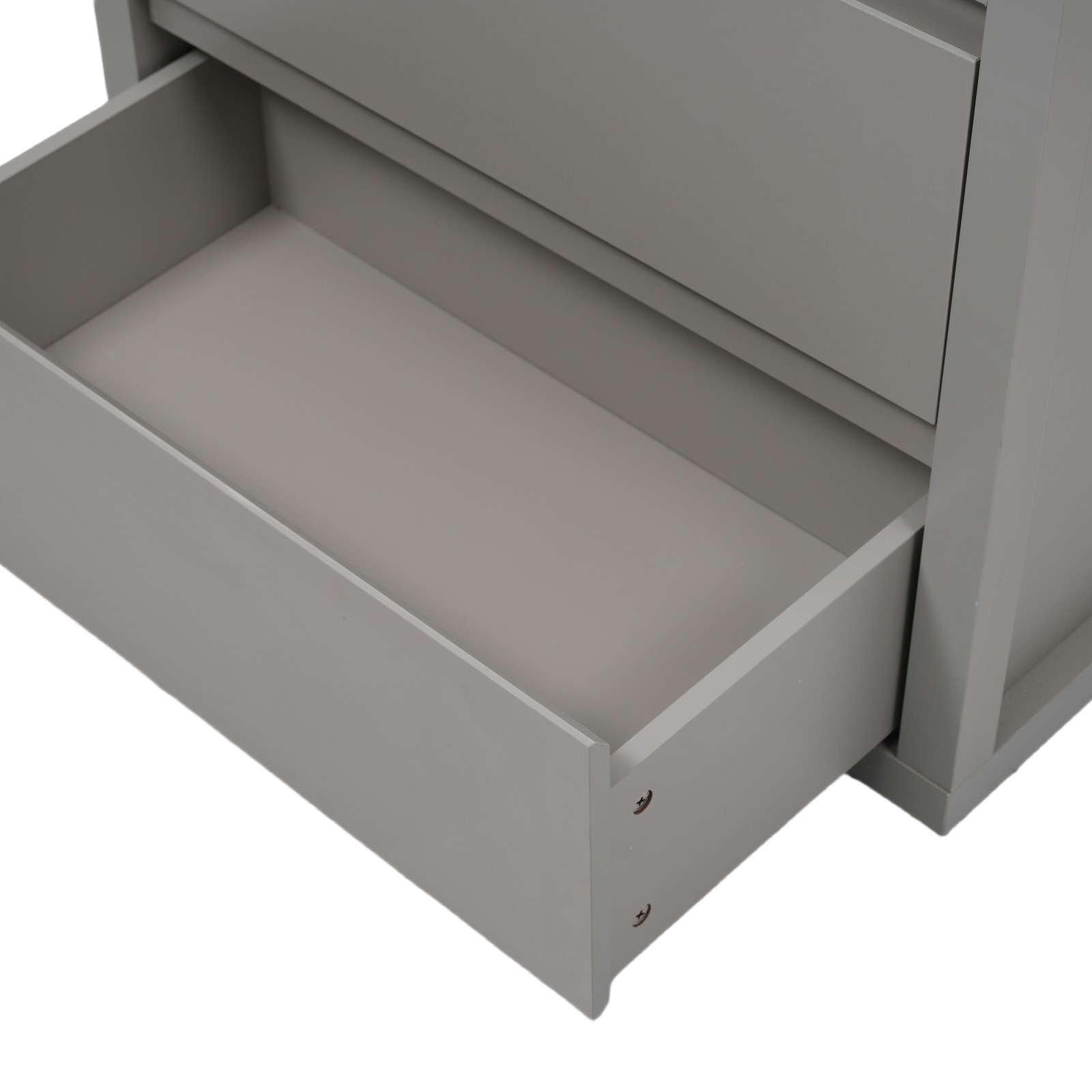 30″ Bathroom Vanity with Ceramic Sink & 2 Drawers, Gray