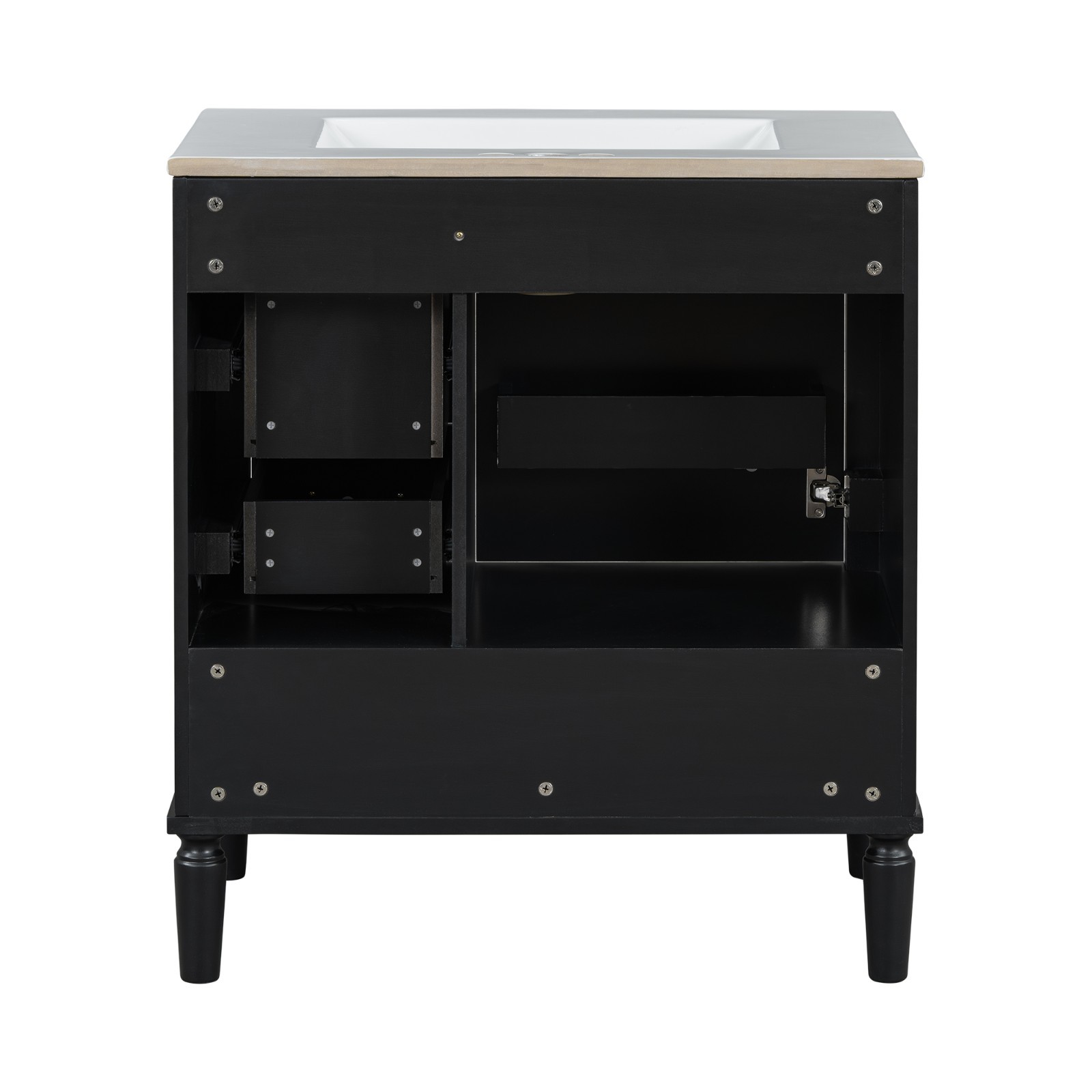 30″ vanity sink Black Floor Standing bathroom vanities with sink Storage Cabinet