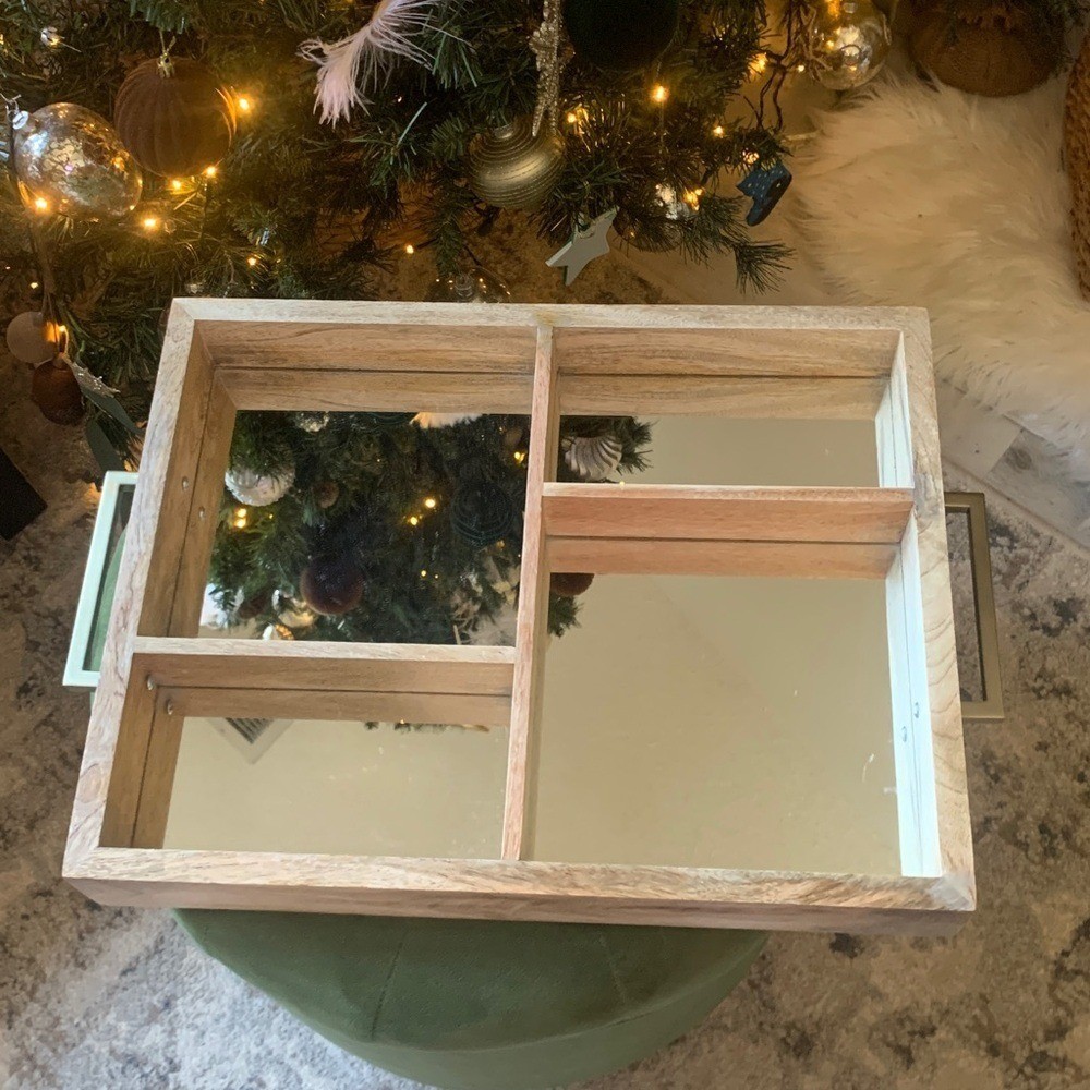 Wooden Bath Tray with handles Mirror Surface home decor elegant classic