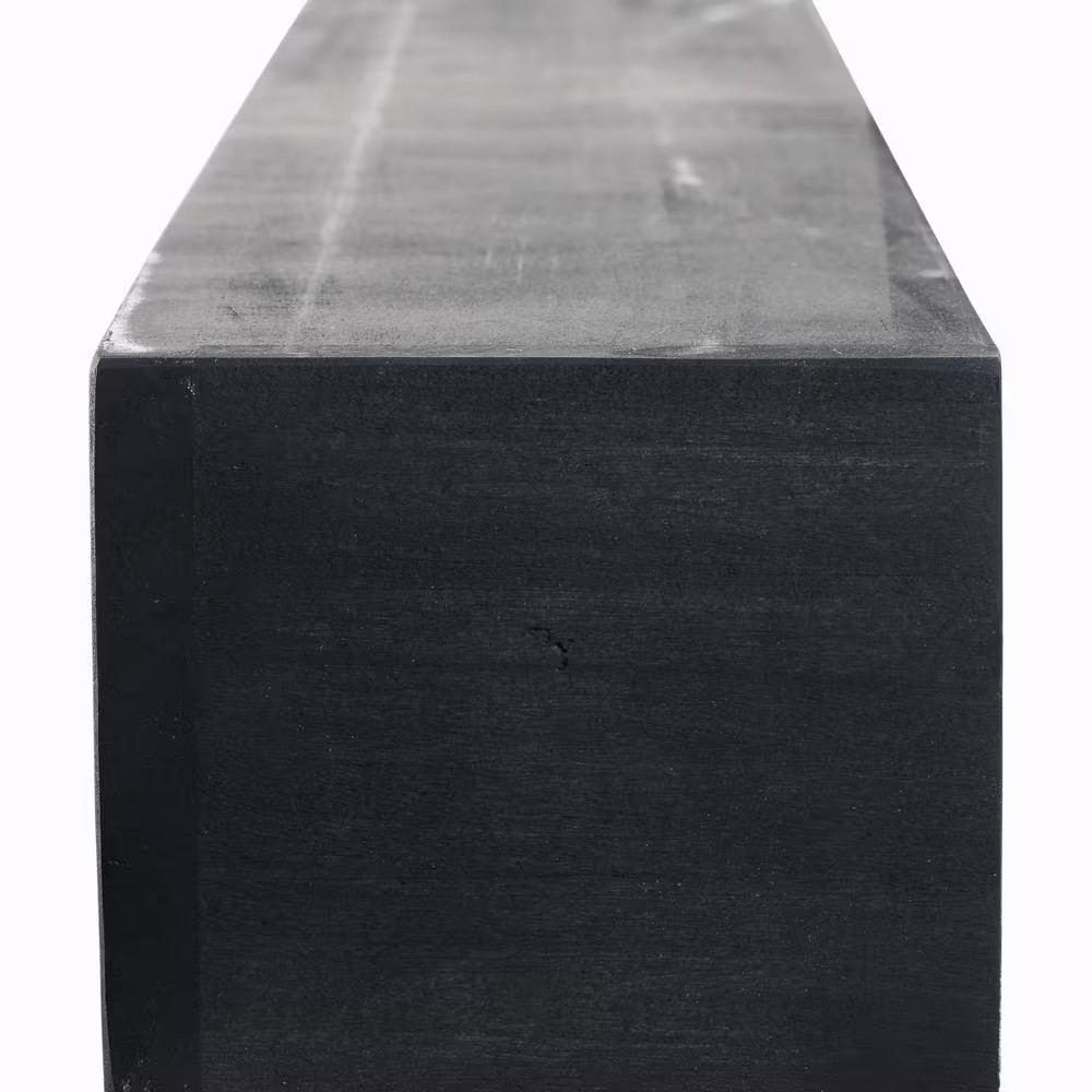 48 In. W X 5.5 In. H X 6.25 In. D Modern Farmhouse Midnight Black Cap-Shelf Mant