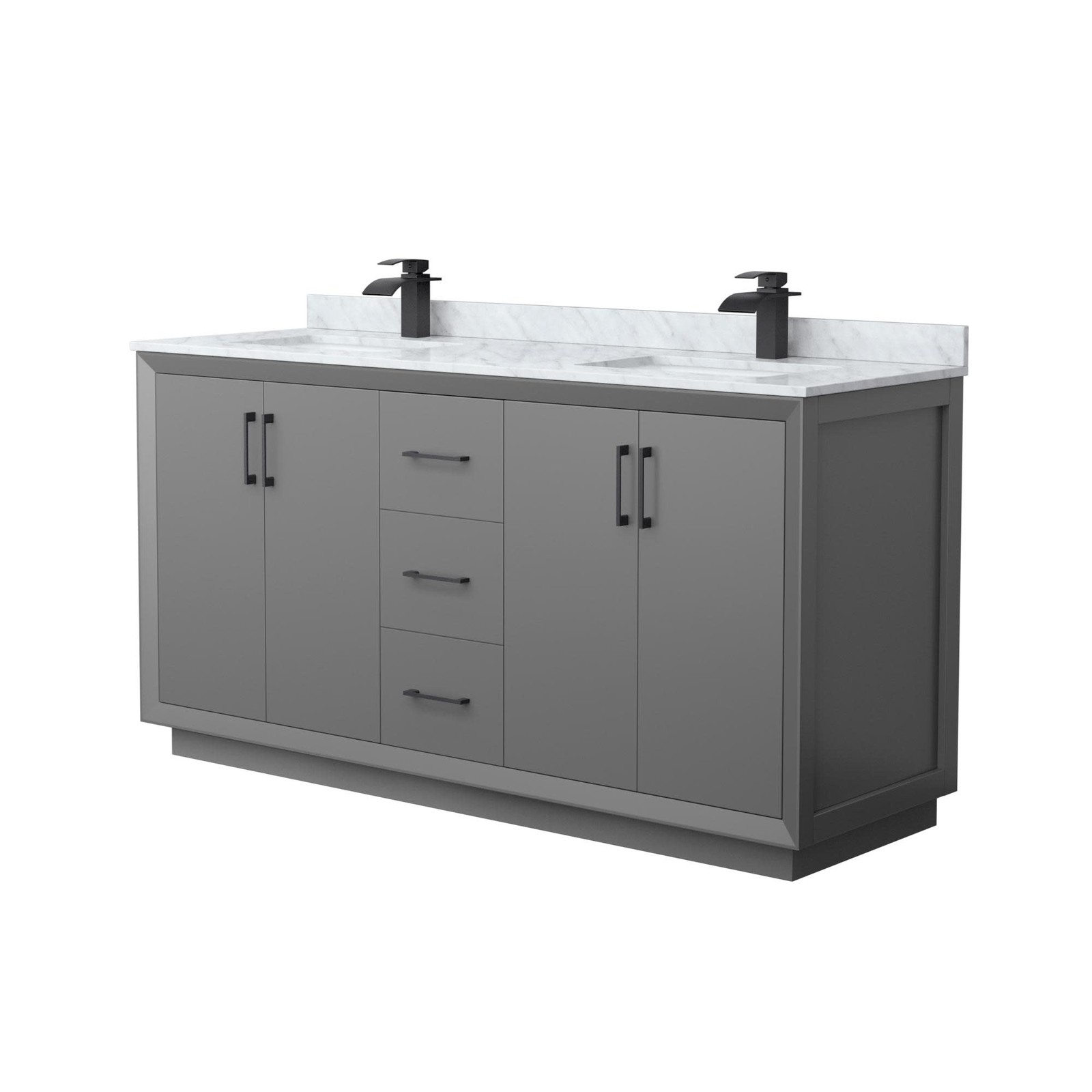 Wyndham Collection WCF414166D-NAT-UNSMXX Strada 66″ – Dark Gray / Matte Black