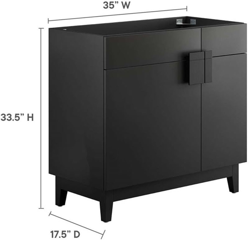 Miles 36″ Black Bathroom Vanity Cabinet – Sink Basin Not Included