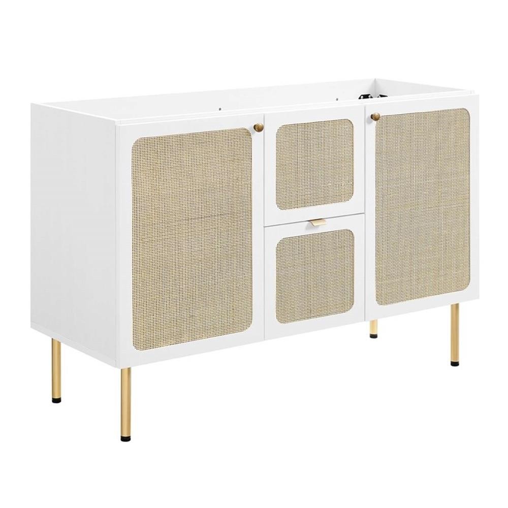 Pemberly Row 48″ Single Sink Wood & Metal Bathroom Vanity in White