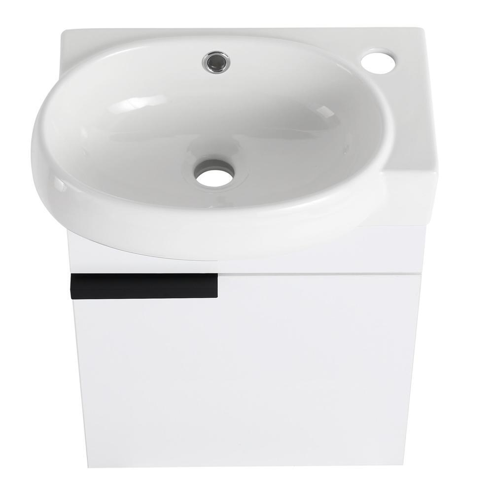 Soft Close Doors Bathroom Vanity With Sink 16 Inch