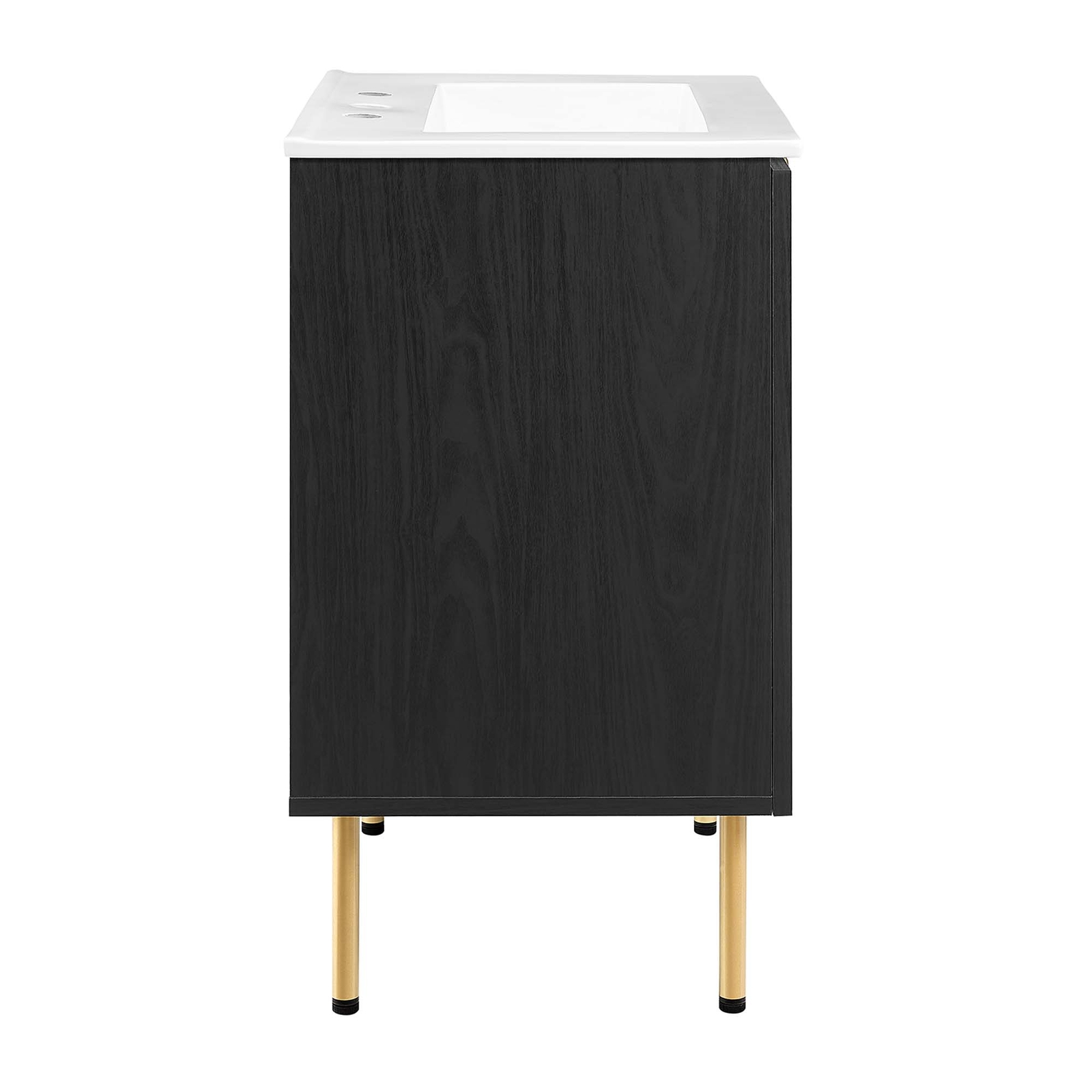 Modway Chaucer 24” Bathroom Vanity in Black White With Ceramic Sink Basin