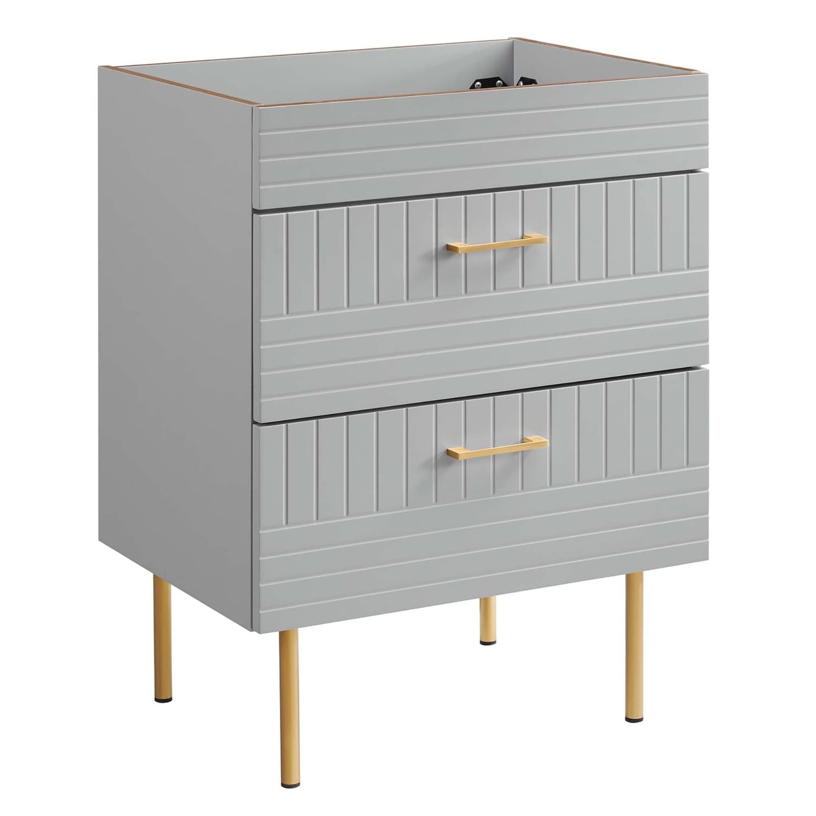 Modway Daybreak 23.5″ Particleboard MDF Wood and Metal Bathroom Vanity in Gray