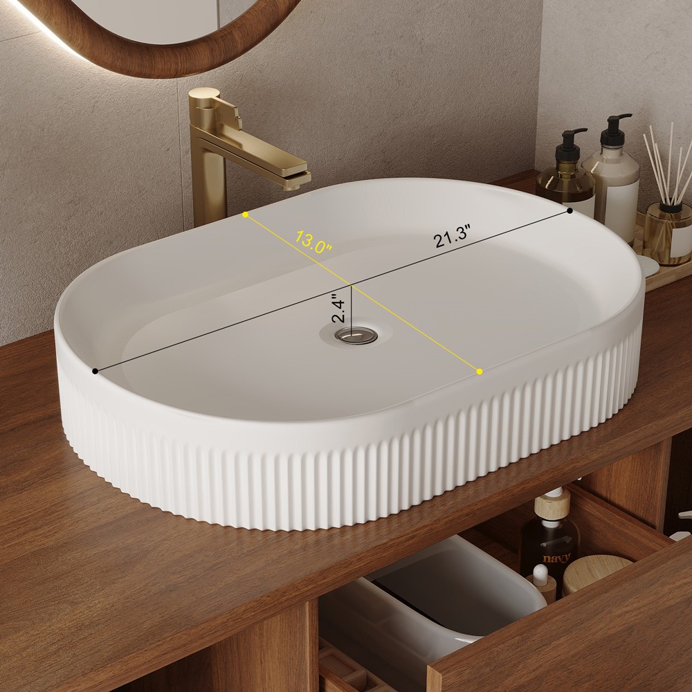 39″ Wall Mounted Bathroom Vanity w/Sink, 2 Drawers Floating Cabinet,Open Shelves
