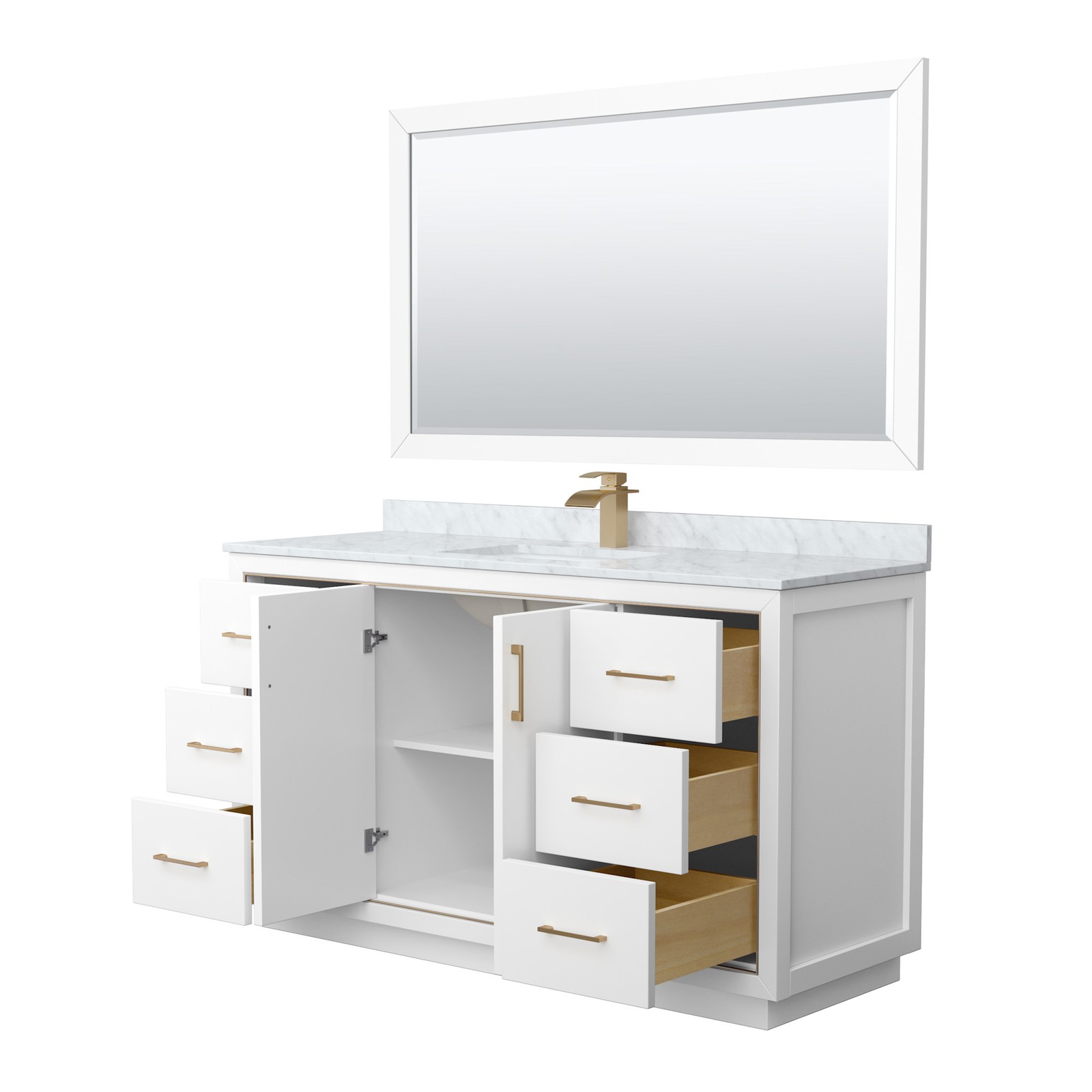 Wyndham Collection WCF1111-60S-NAT-M58 Icon 60″ – Dark Gray / Brushed Nickel