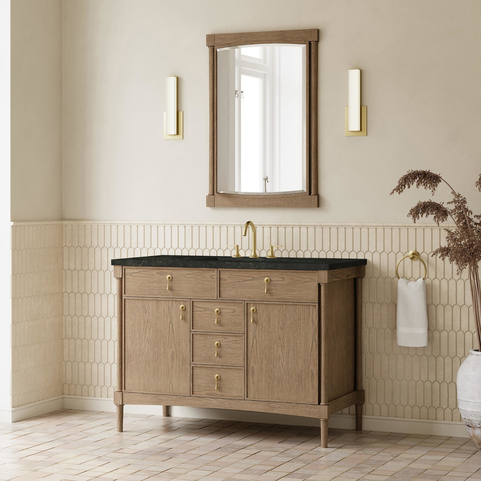 James Martin Vanities D680-V48-3PHT Kinnsden 48″ – Sable Oak