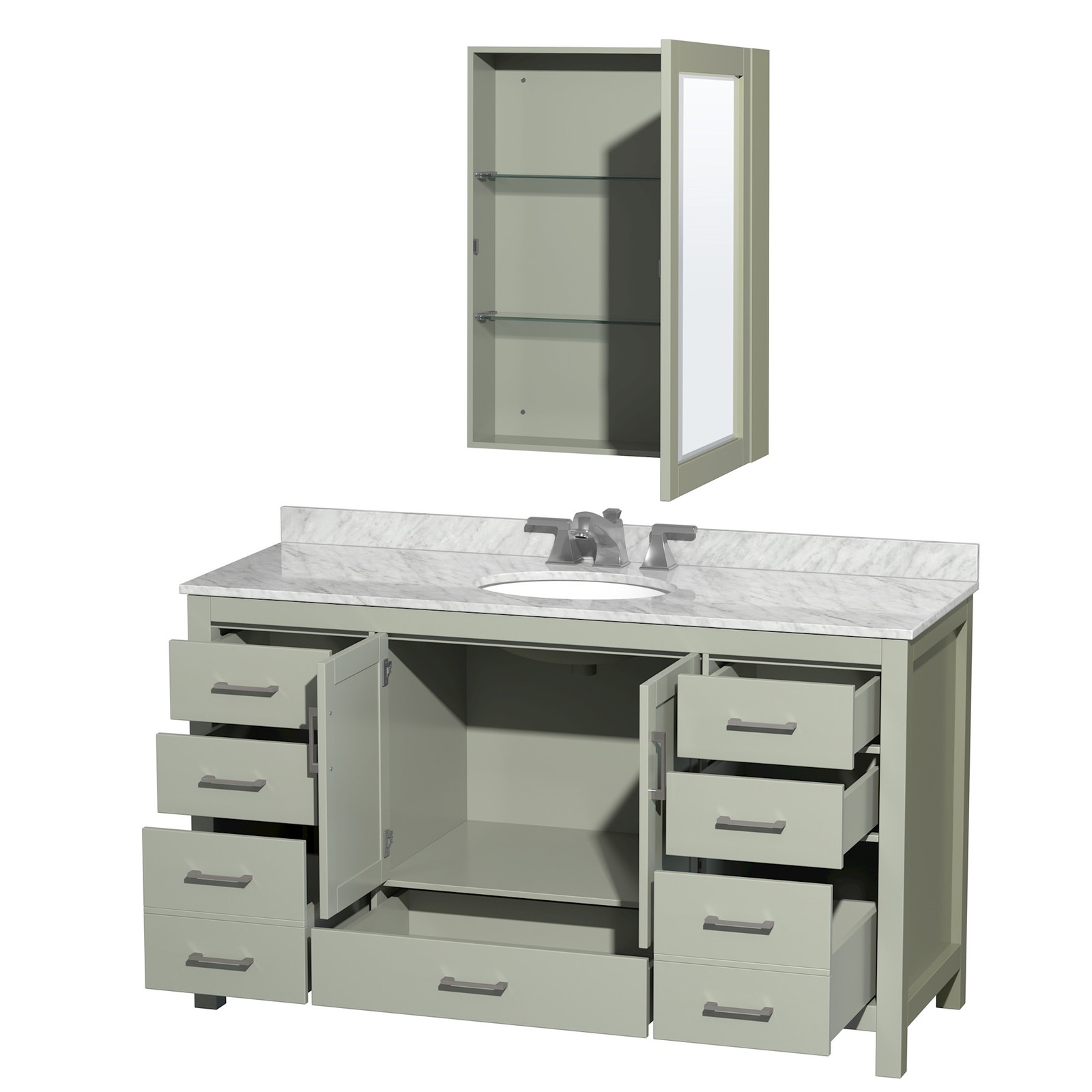 Wyndham Collection WCS141460SUNOMED Sheffield 60″ – White / White Carrara Marble