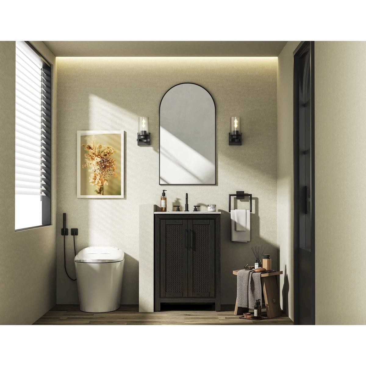 Elegant Lighting VF29524CO Alina Vanity Chocolate Oak