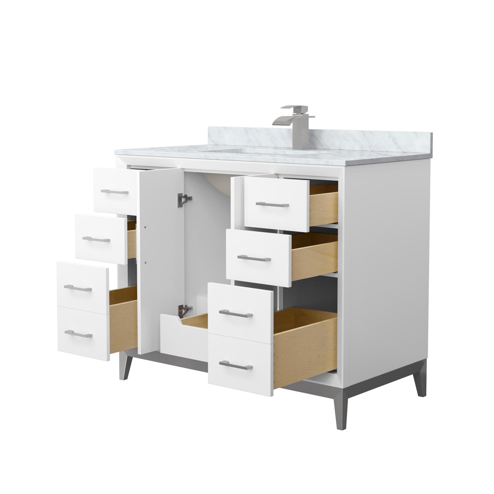 Wyndham Collection WCH818142S-CMUNS-MXX Amici 42″ – White / Satin Bronze