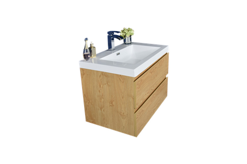 BOHEMIA LINA 30″ WALL MOUNTED BATH VANITY WITH REINFORCED ACRYLIC SINK MOB30