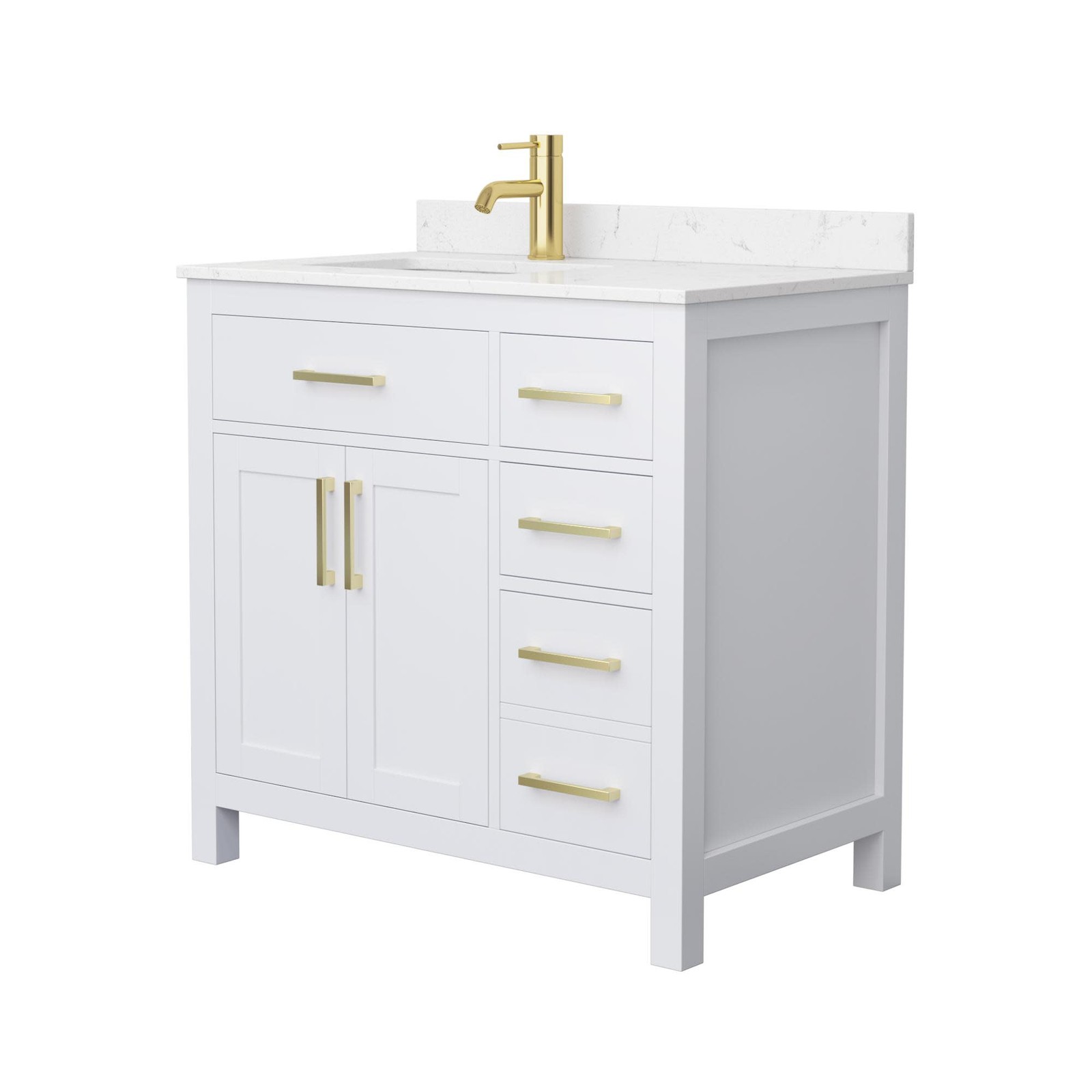 Wyndham Collection WCG242436S-UNSMXX Beckett 36″ – Green / Carrara Cultured