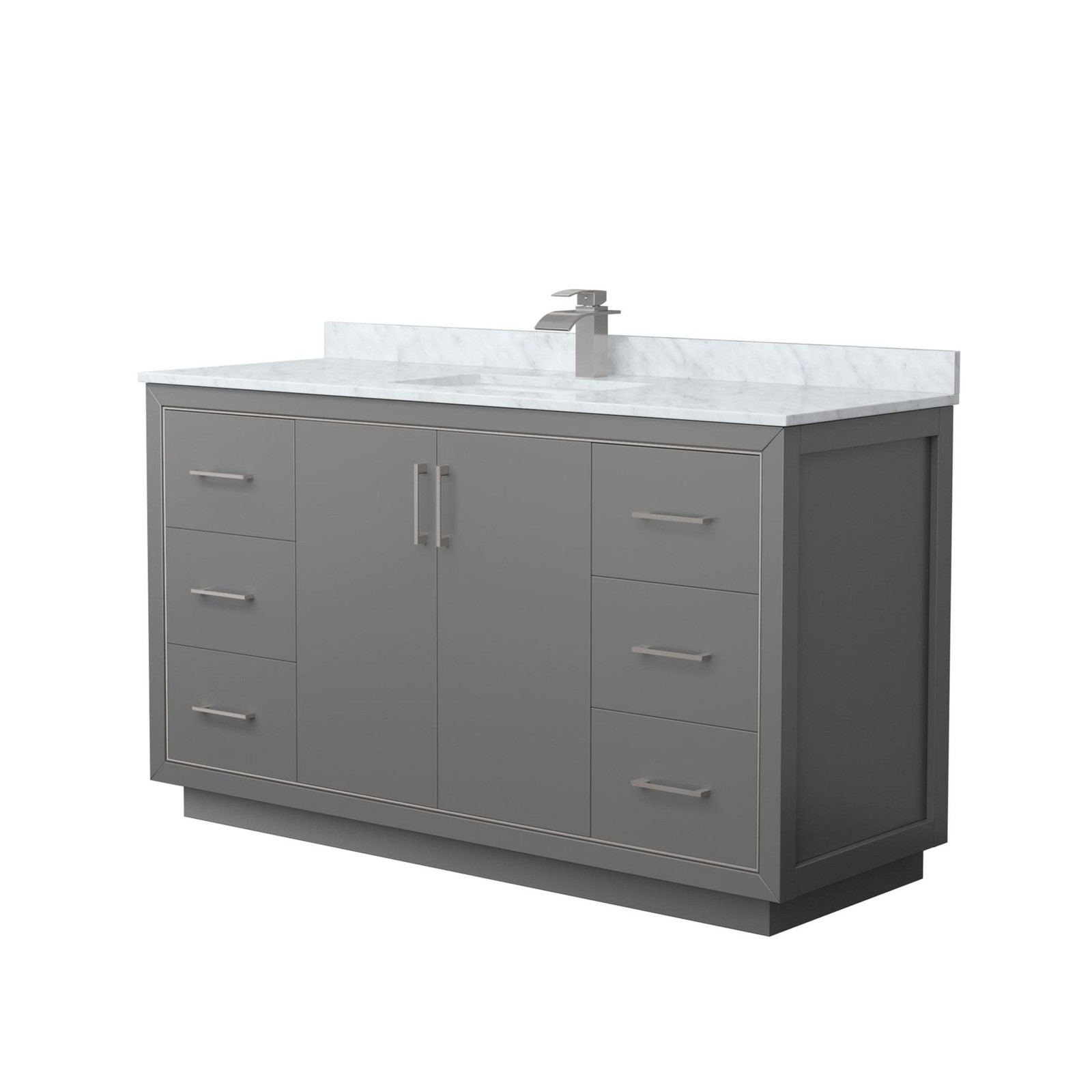 Wyndham Collection WCF1111-60S-NAT-MXX Icon 60″ – Dark Gray / Brushed Nickel