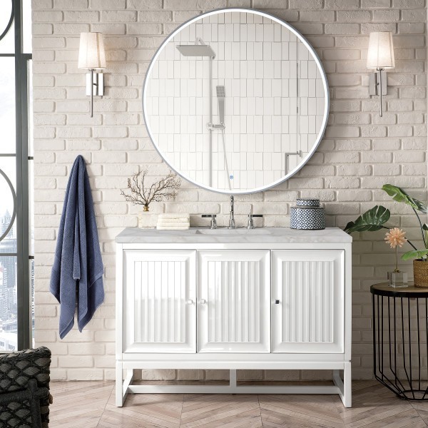 48″ James Martin Athens E645-V48-GW-3VSL Vanity Cabinet Victorian Silver Top