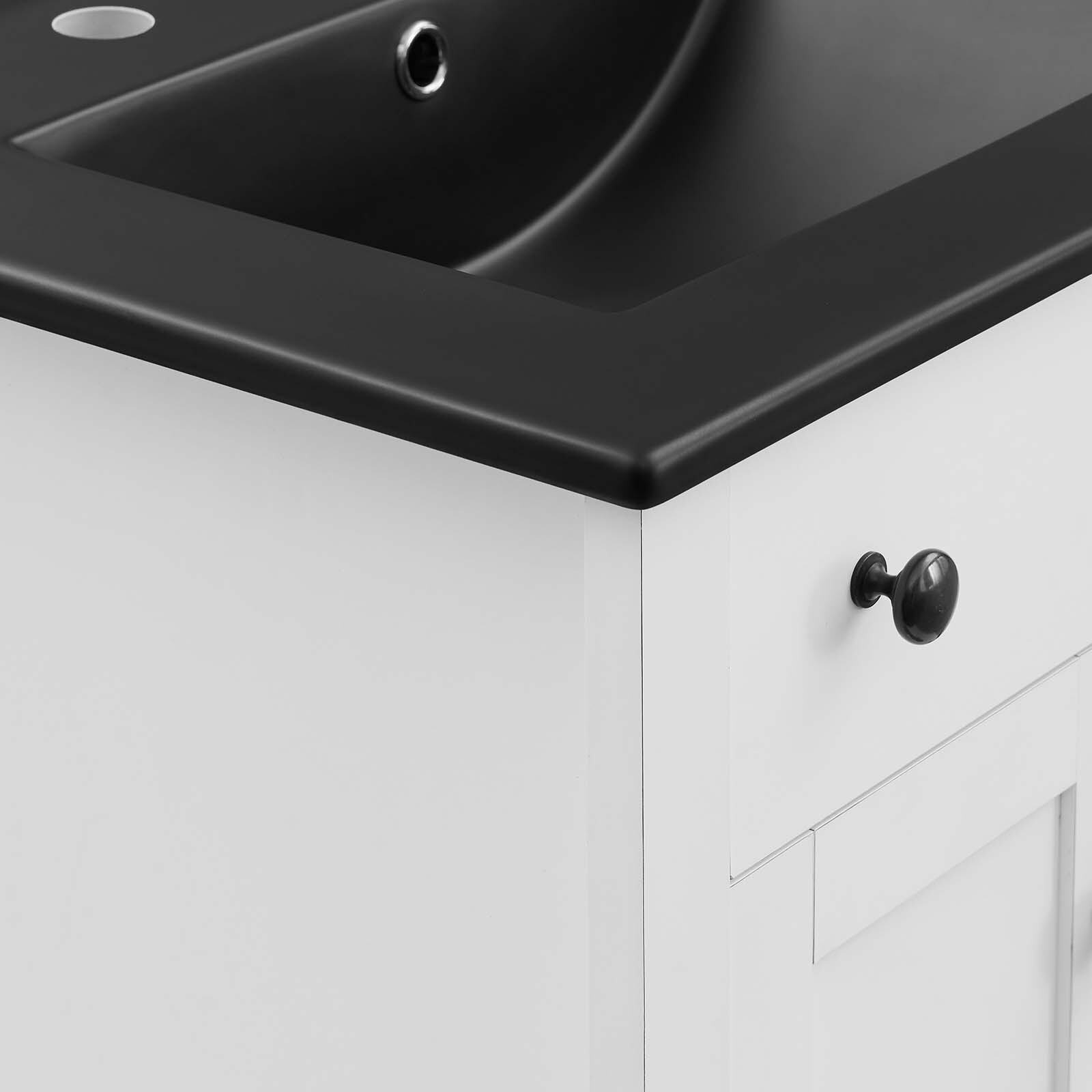 Modway Nantucket 24″ Bathroom Vanity With Sink in White Black