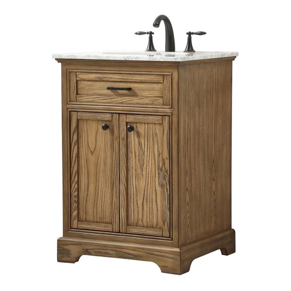 Elegant Decor Americana 24″ Aluminum Alloy Single Bathroom Vanity in Driftwood