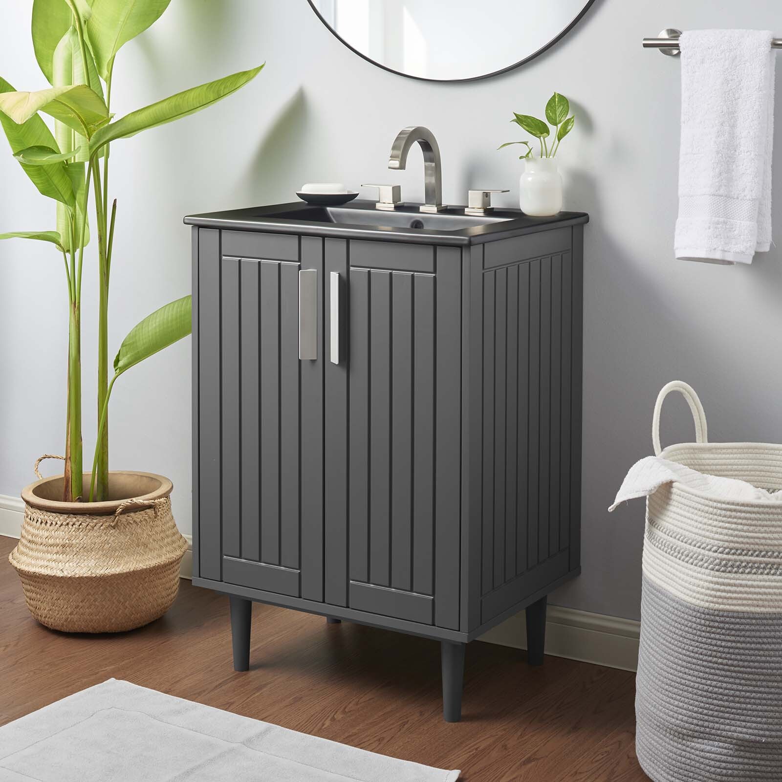 Modway Augusta 24″ Bathroom Vanity in Gray Black