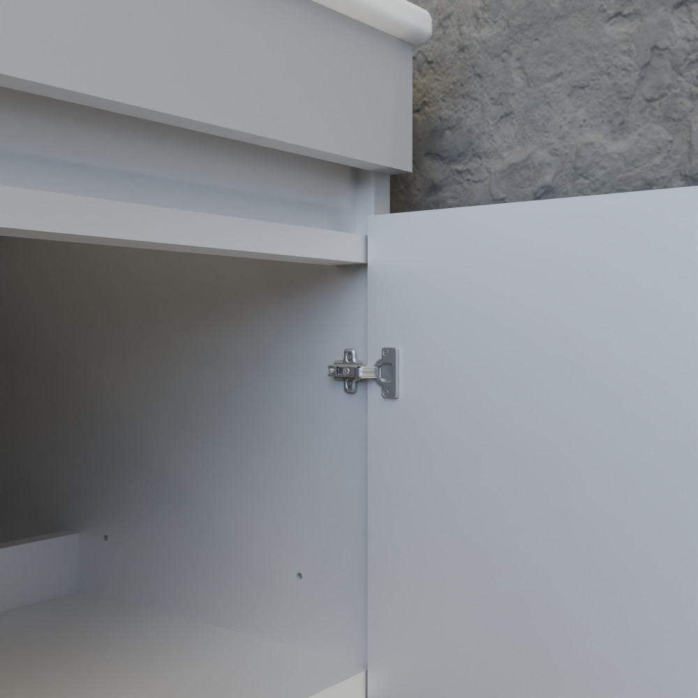 Freestanding Bathroom Vanity with Sink Beige+White Ceramic Vanity Cabinet