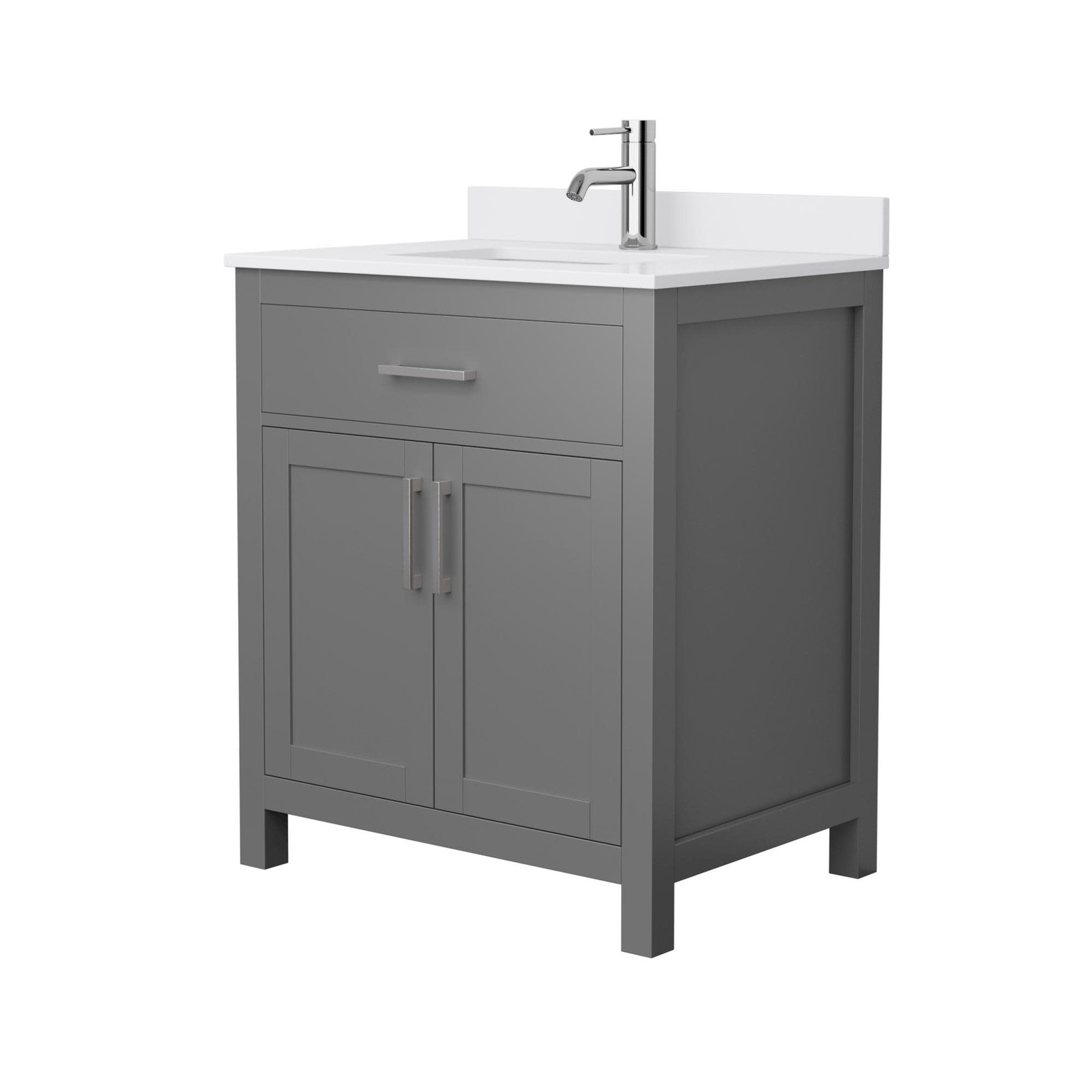 Wyndham Collection WCG242430S-UNSMXX Beckett 30″ – Dark Gray / White Cultured