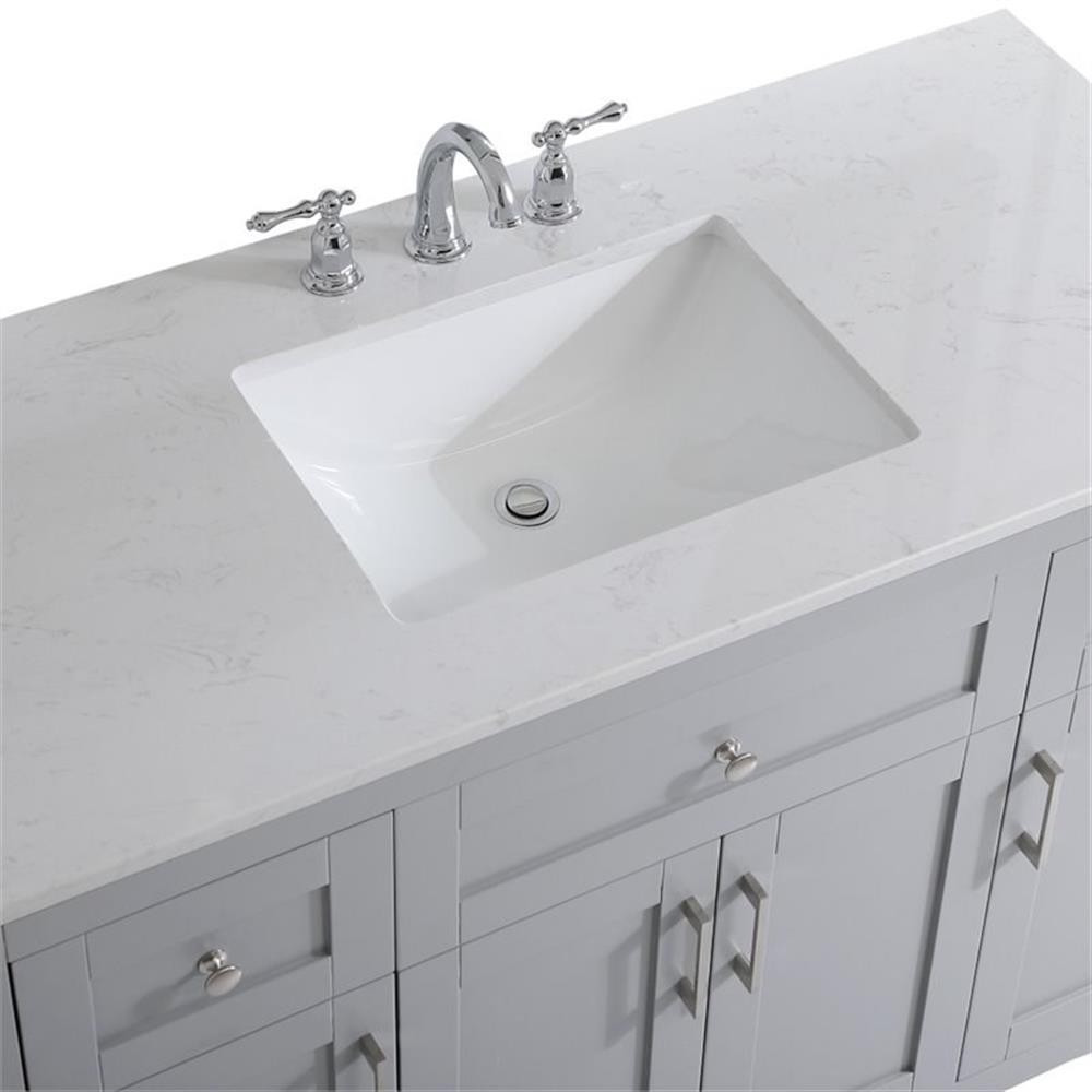 Elegant Decor Moore 48″ Single Quartz Top Bathroom Vanity in Gray