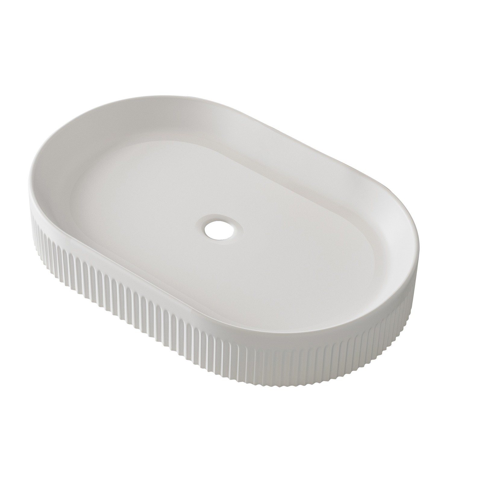 White Ceramic Oval Vessel Bathroom Sink 22.8-Inch