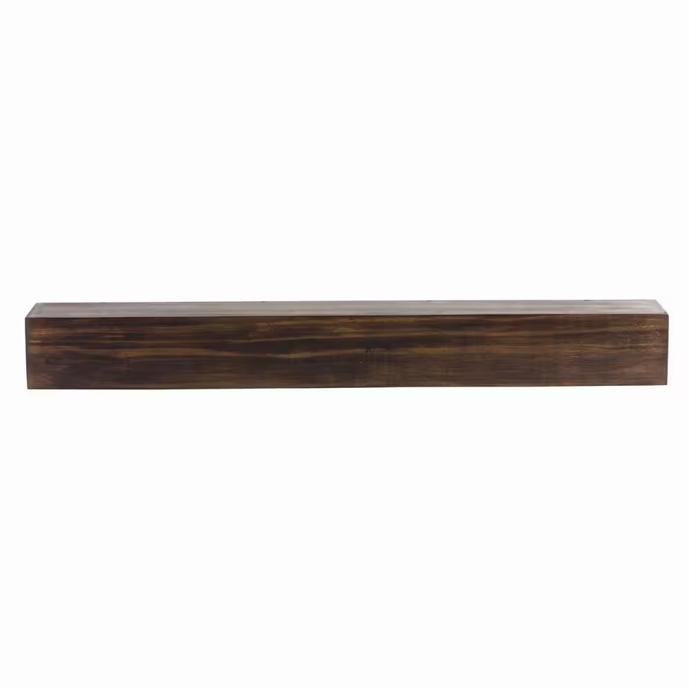 48 In. W X 5.5 In. H X 6.25 In. D Modern Farmhouse Dark Chocolate Cap-Shelf Mant