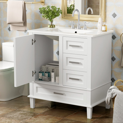 30 In.W Bathroom Vanities Stability and Durability Modern Vanity With Sink