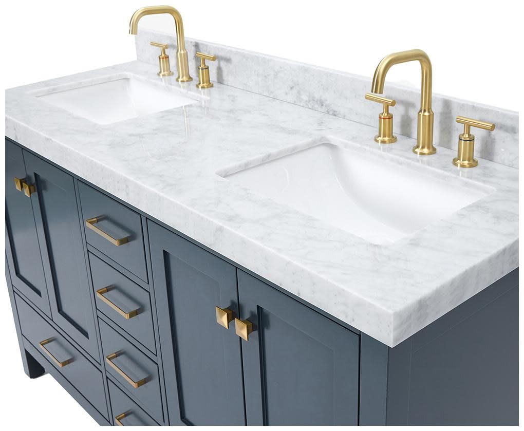 Ariel A060DCW5RVO Cambridge 60″ – Espresso / Italian Carrara Marble Top /