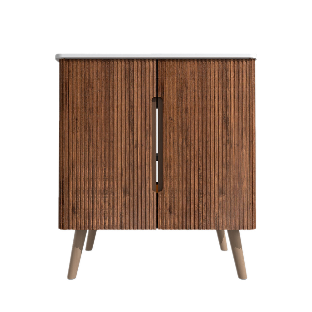 30″ Bathroom Vanity with Sink, Storage Freestanding Bath Vanity Cabinet, 2 Doors