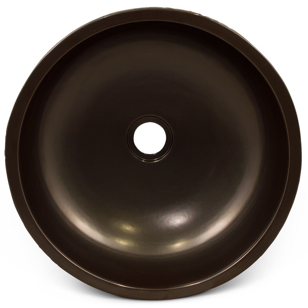 US Seller – 16in Black Floral Motif Oriental Porcelain Basin