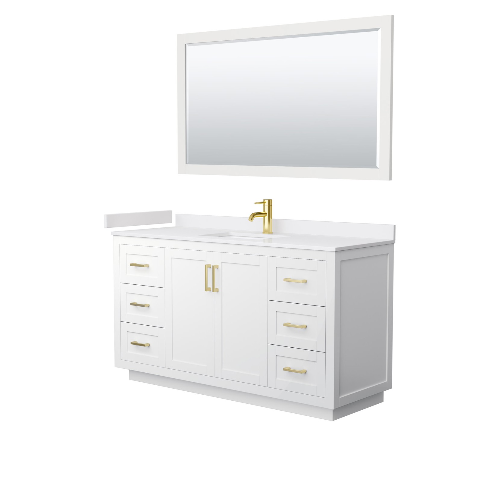 Wyndham Collection WCF2929-60S-VCA-M58 Miranda 60″ – Green / Carrara Cultured