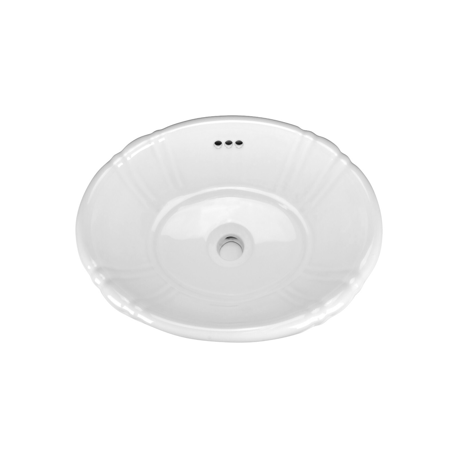 Rok Poppy Oval Drop-In Bathroom Vanity Sink, 17-1/2″ X 14-1/4″, White Porcelain