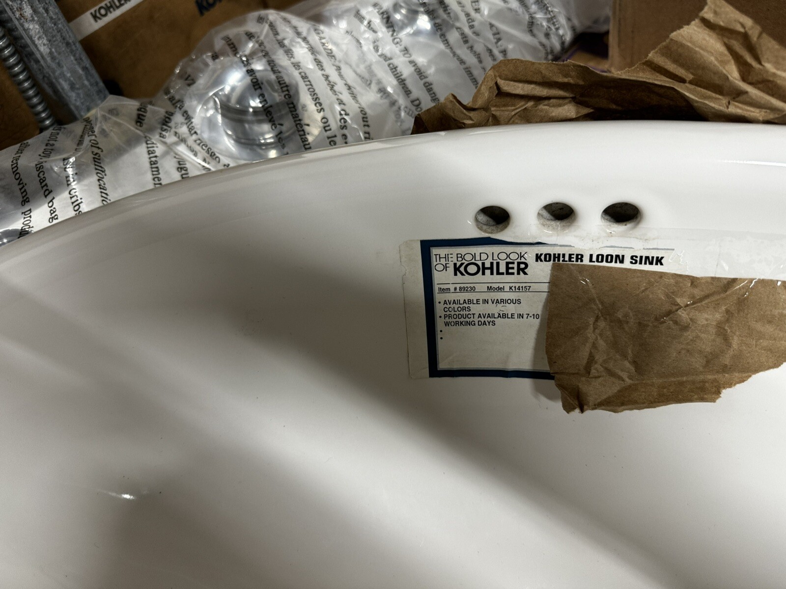 KOHLER Loon design on Vintage Self-rimming lavatory K-14157-NA
