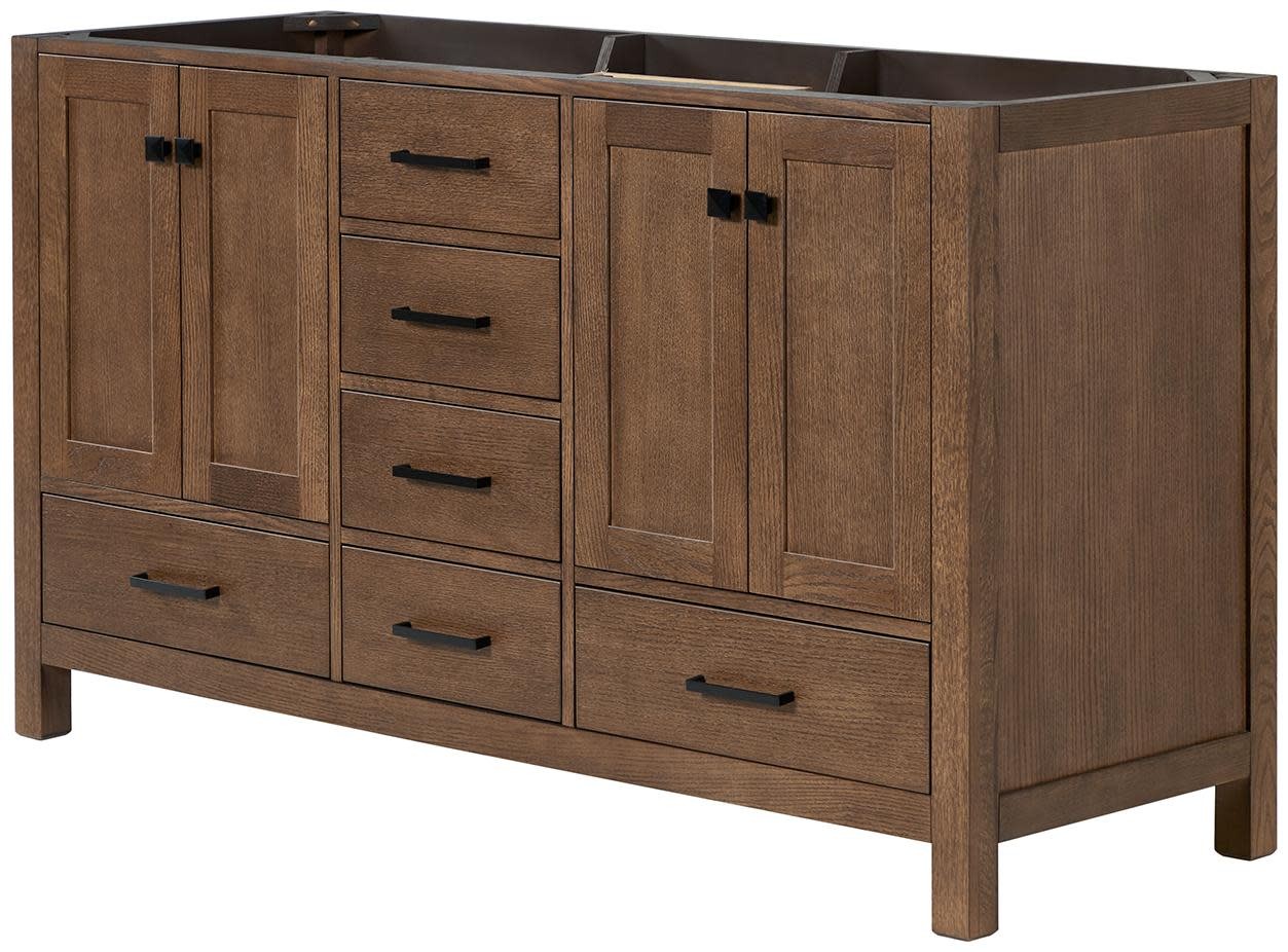 Ariel A060D-BC Cambridge 60″ Double – Brown Oak / Satin Brass Hardware