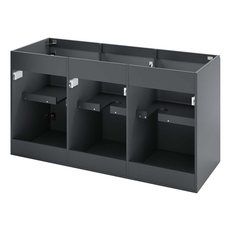 Modway Vitality 47″ Particleboard Melamine Wall-Mount Bathroom Vanity in Gray